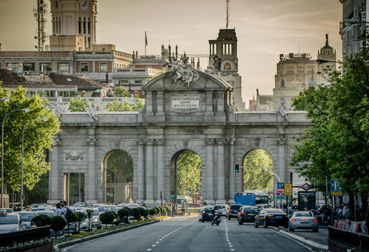 Cars on road in madrid